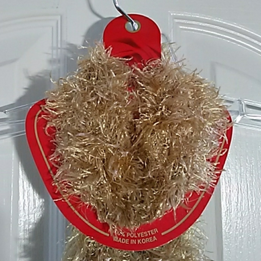 Beige Tubular Stretchy Polyester Scarf (OS)
